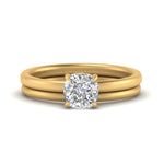 Load image into Gallery viewer, 0.50 To 5 Carat Lab Diamond Delicate Thin Setting Hidden Halo Bridal Set 14K Gold
