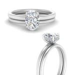 Load image into Gallery viewer, 0.50 To 5 Carat Delicate Thin Setting Hidden Lab Halo Bridal Set 14K Gold
