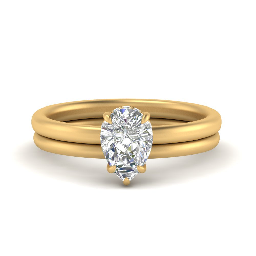 IGI Certified 1/2 - 5 Carat Lab Grown Diamond Hidden Halo Petite Women Engagement Ring 14K Gold