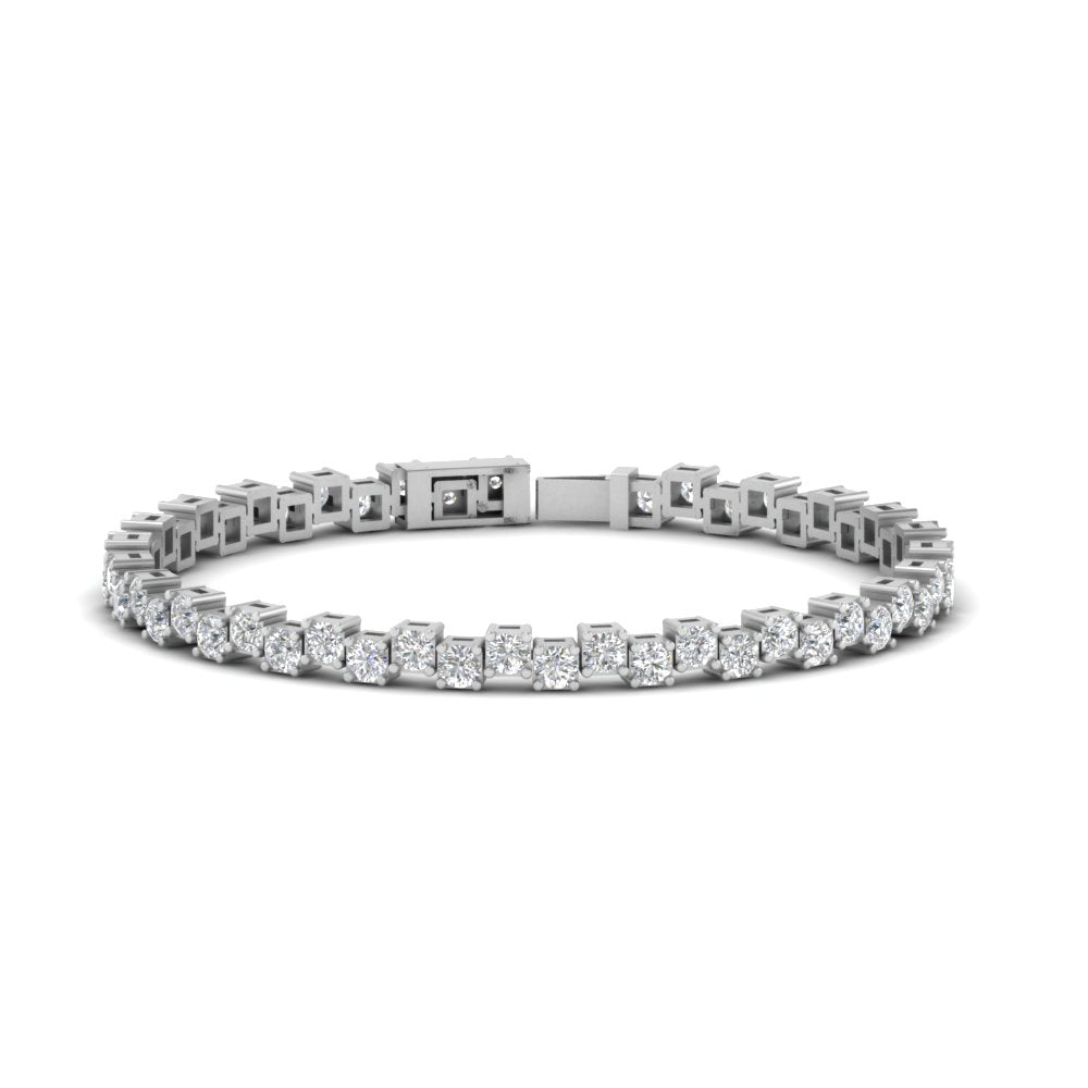 5.20 Carat Zig Zag Tennis Lab Round Diamond Bracelet 14K Gold